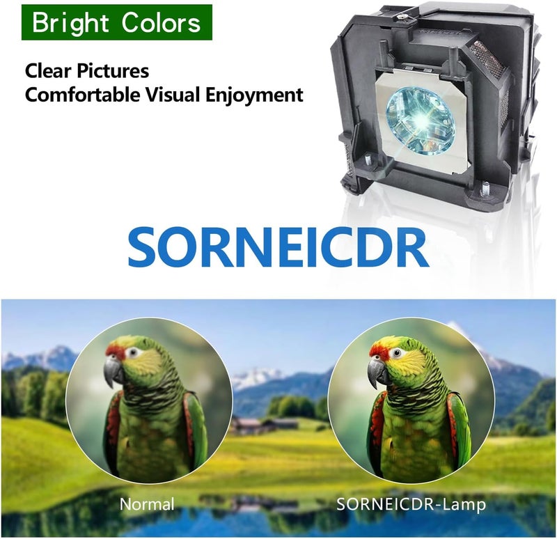 SORNEICDR EL PLP80 Replacement Projector Lamp Bulb Compatible with Epson BrightLink pro 585Wi 595Wi 1420wi 1430wi eb-575wi eb-585w powerlite 570 575w 580 585w Projectors, with Housing - Image 3